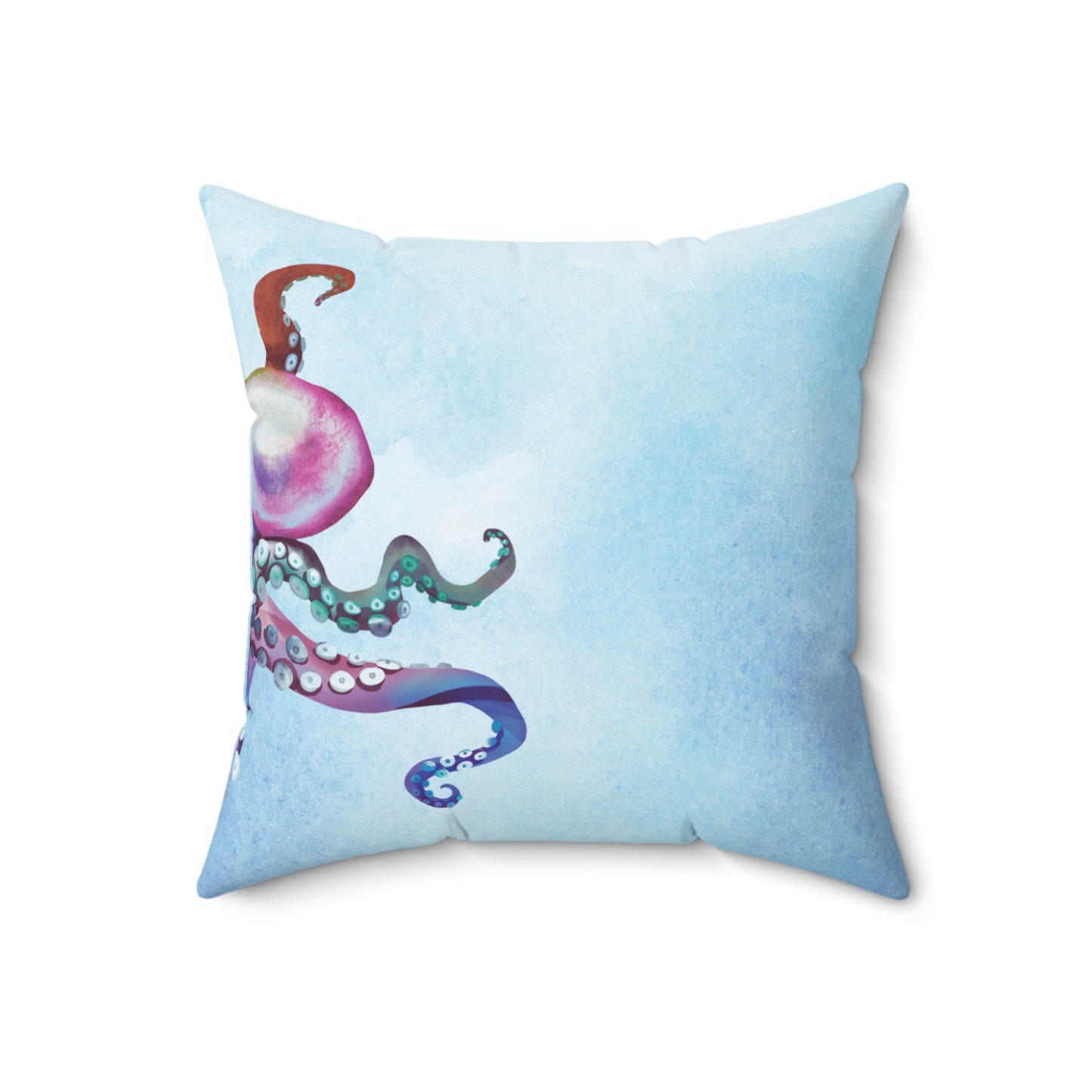 Blue Octopus Throw Pillow