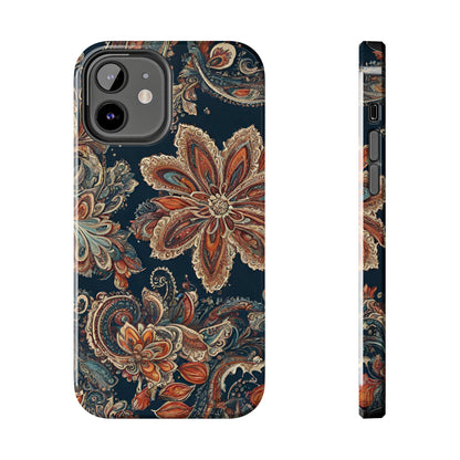 Midnight Paisley Flowers Iphone Tough Case