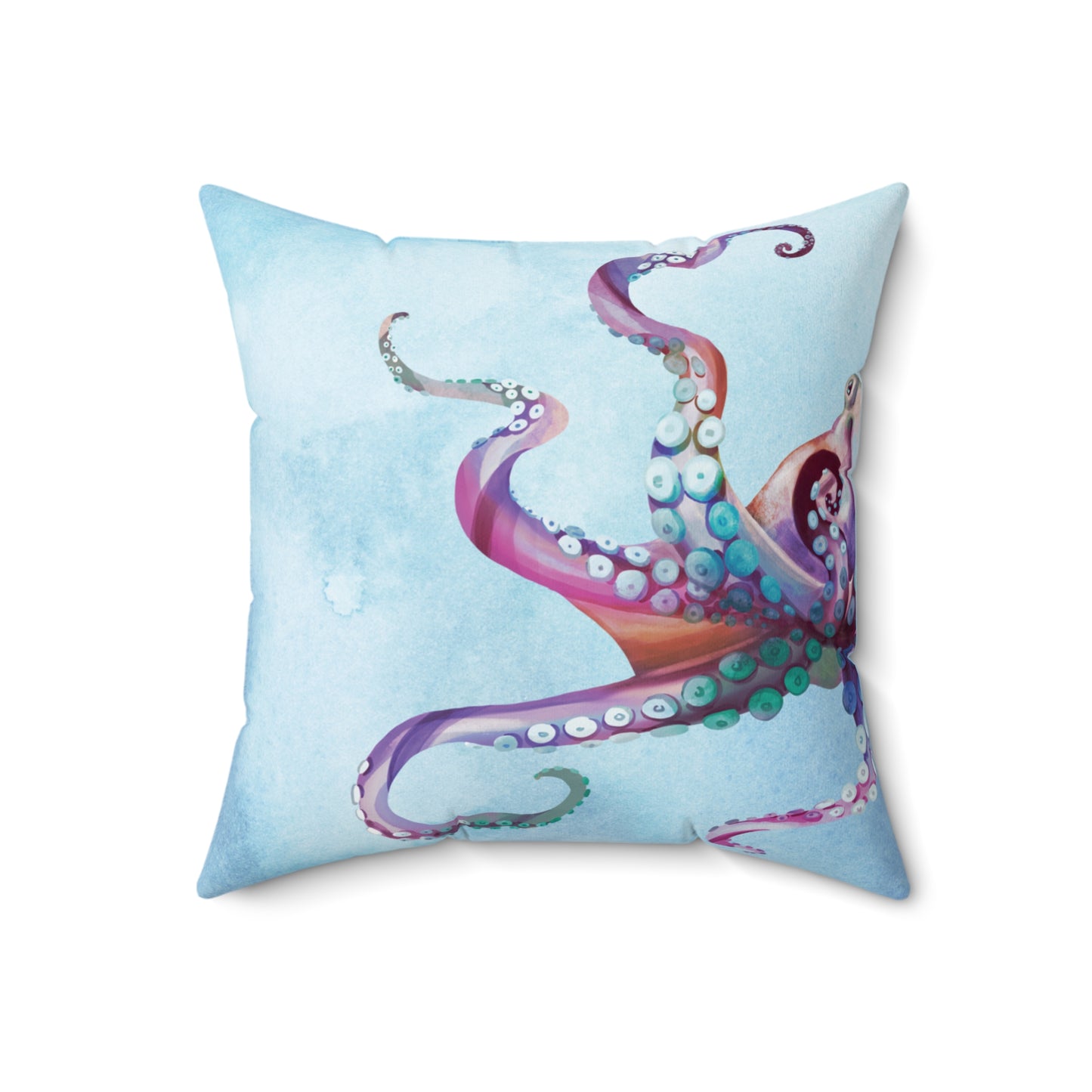 Blue Octopus Throw Pillow