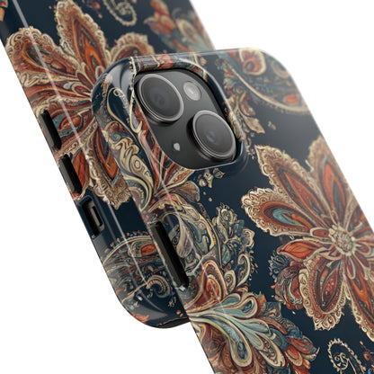 Midnight Paisley Flowers Iphone Tough Case