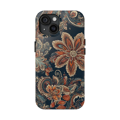 Midnight Paisley Flowers Iphone Tough Case