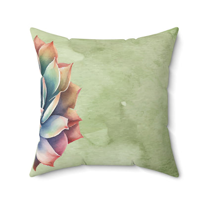 Watercolor Rainbow Succulent Throw Pillow