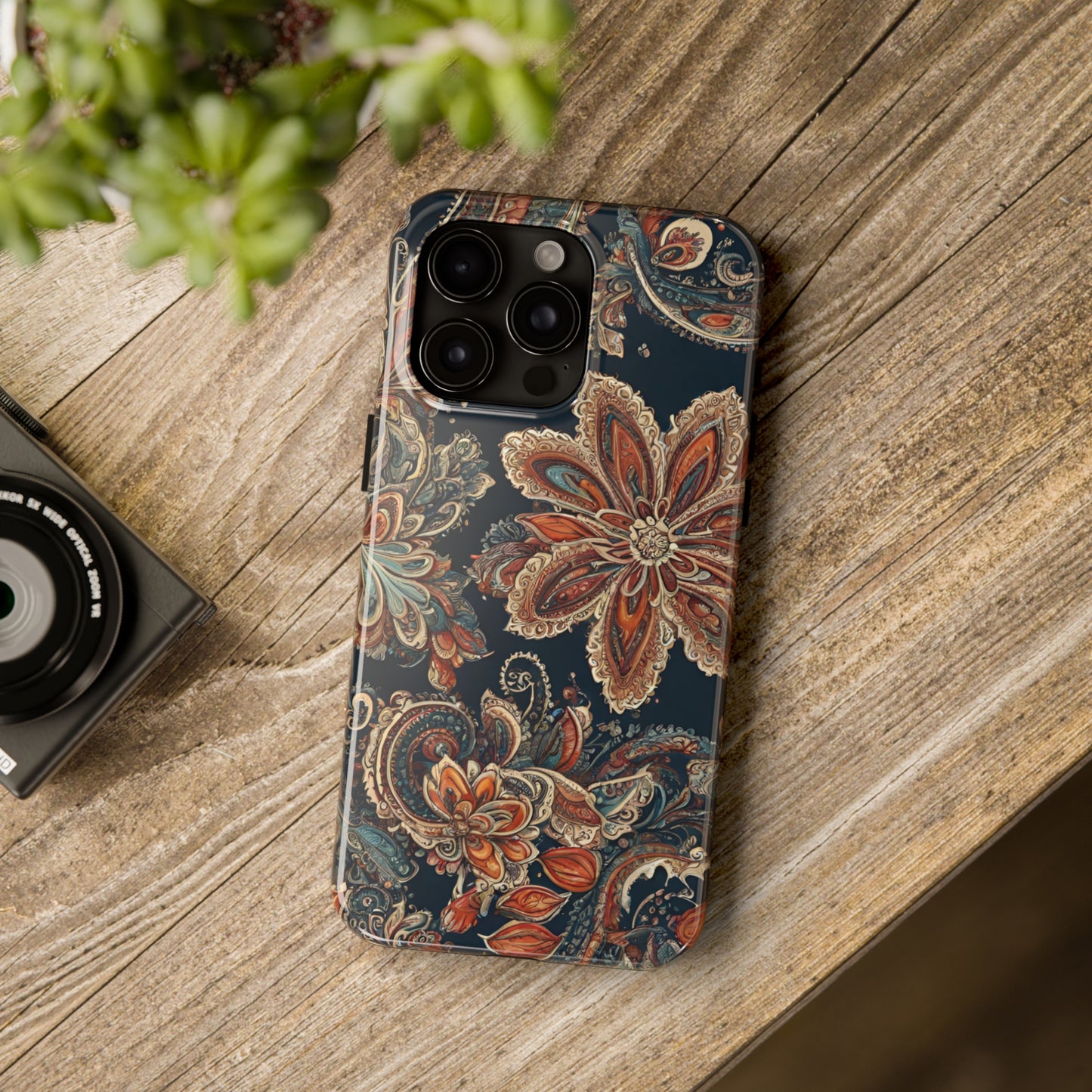 Midnight Paisley Flowers Iphone Tough Case