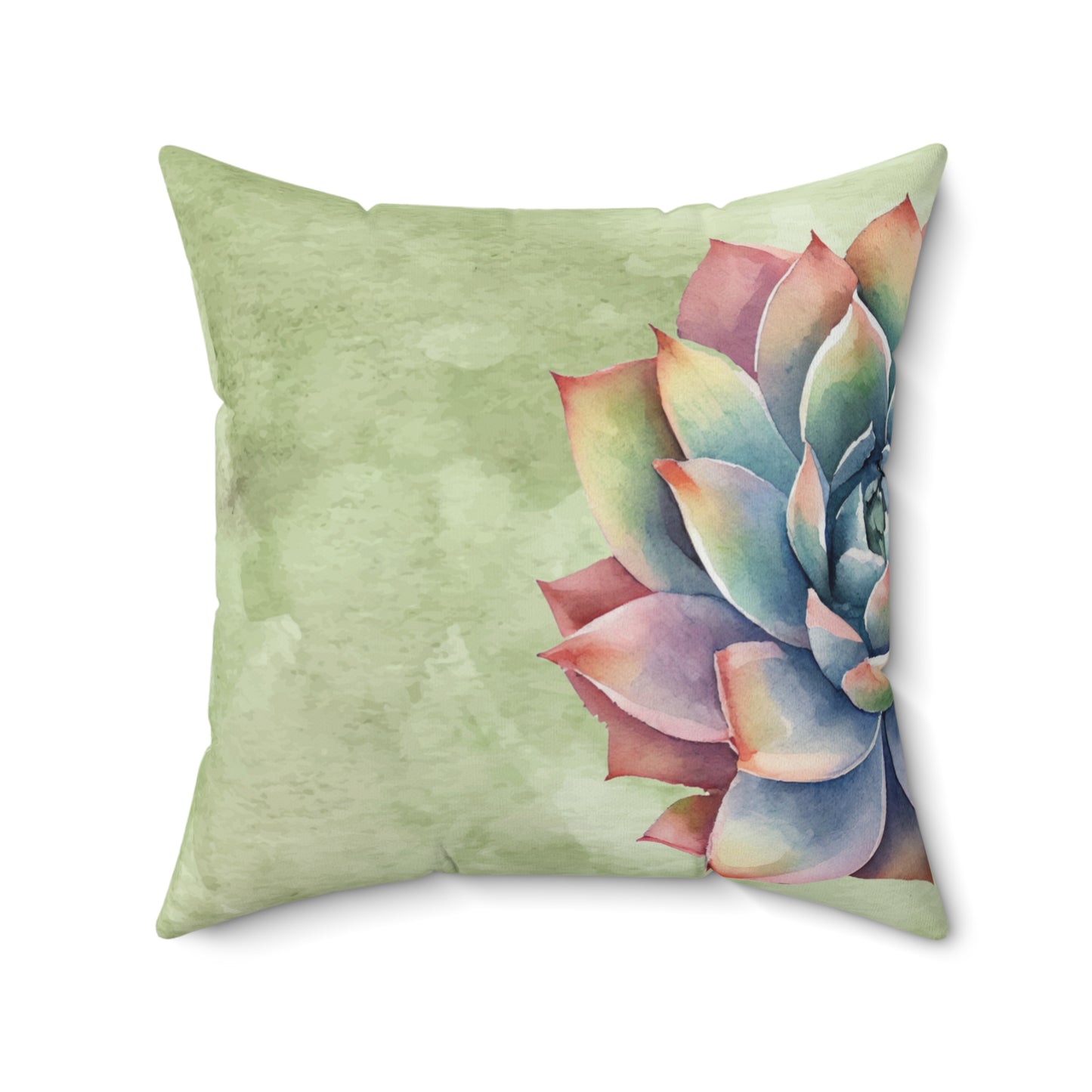 Watercolor Rainbow Succulent Throw Pillow