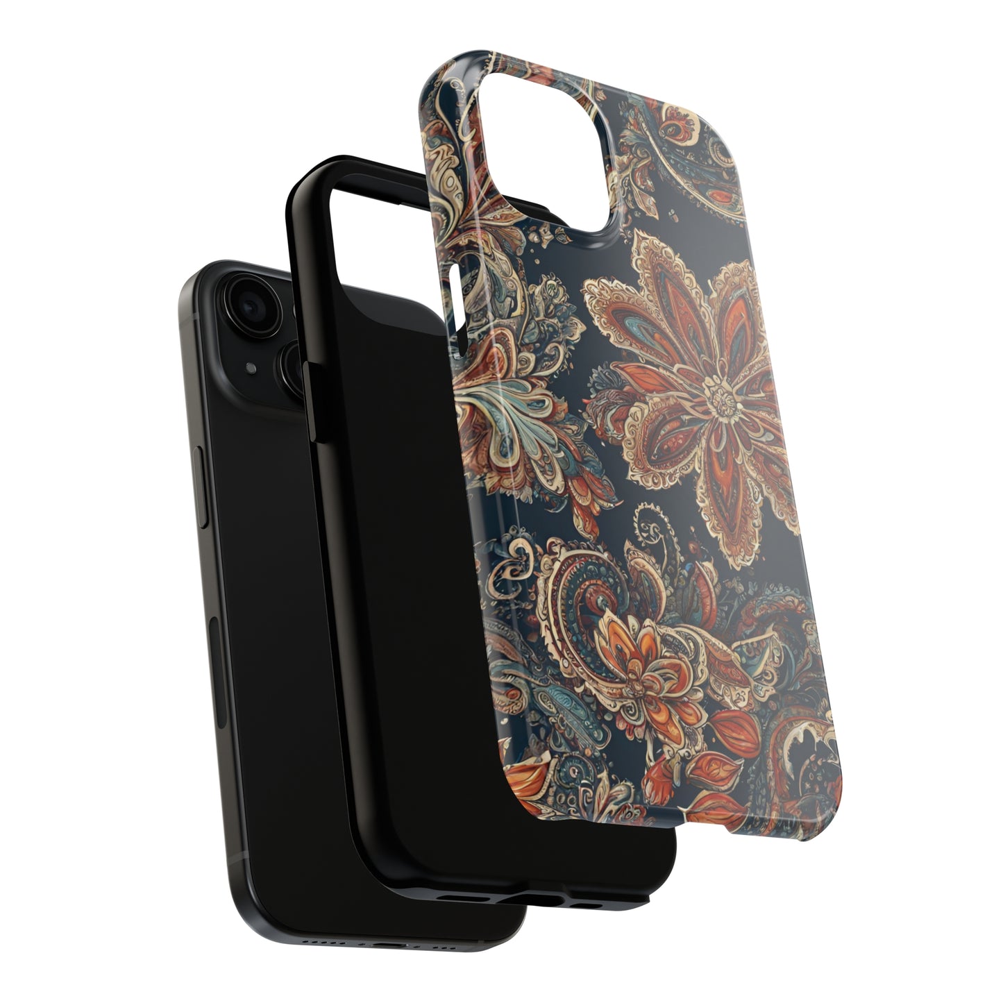 Midnight Paisley Flowers Iphone Tough Case