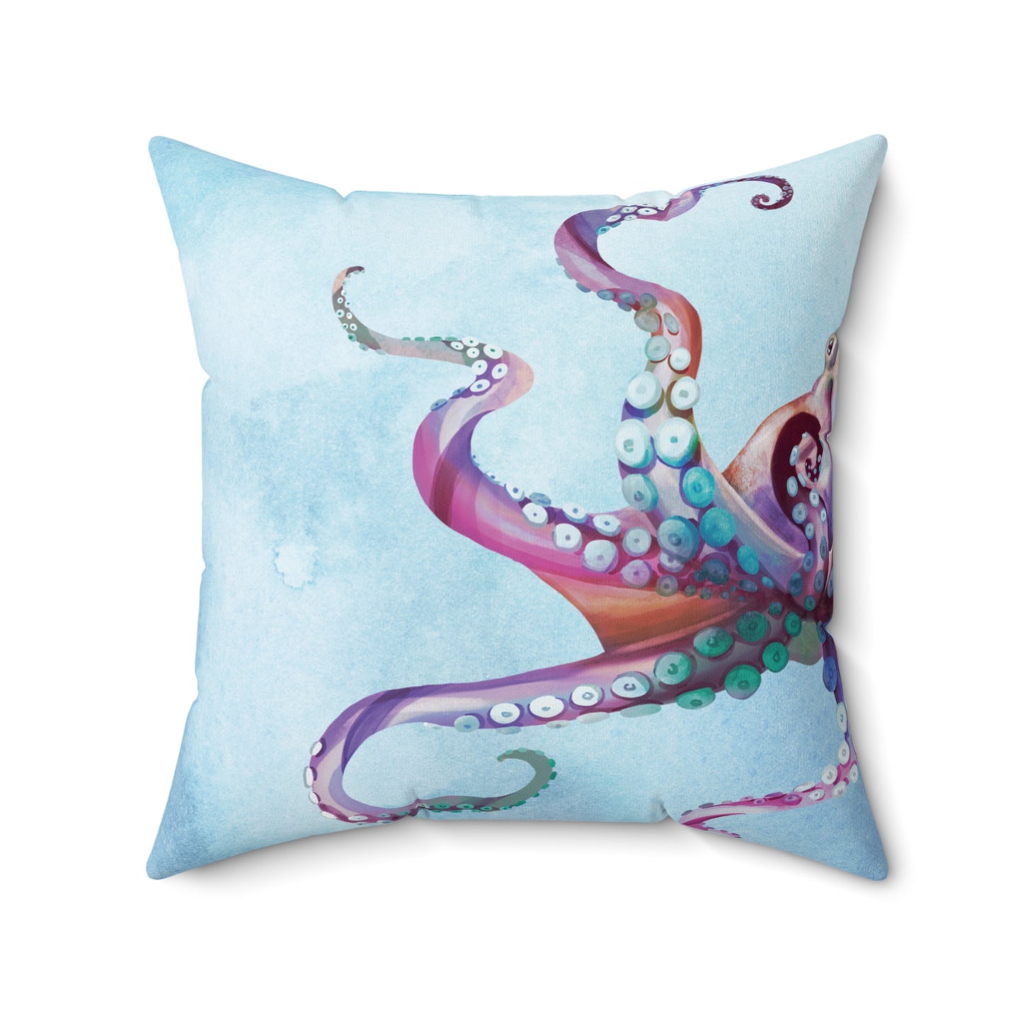 Blue Octopus Throw Pillow