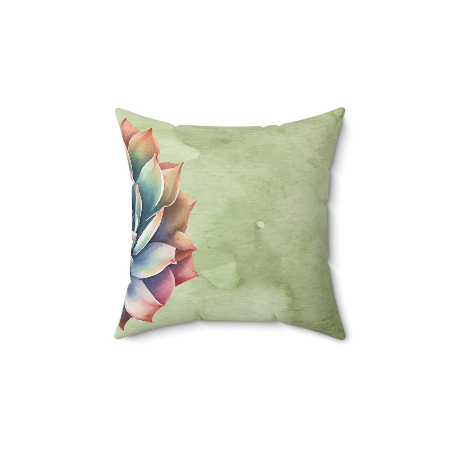 Watercolor Rainbow Succulent Throw Pillow