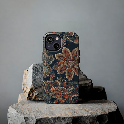 Midnight Paisley Flowers Iphone Tough Case