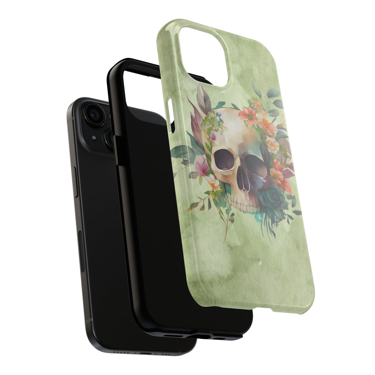 Flowers and Skull IPhone Tough Case