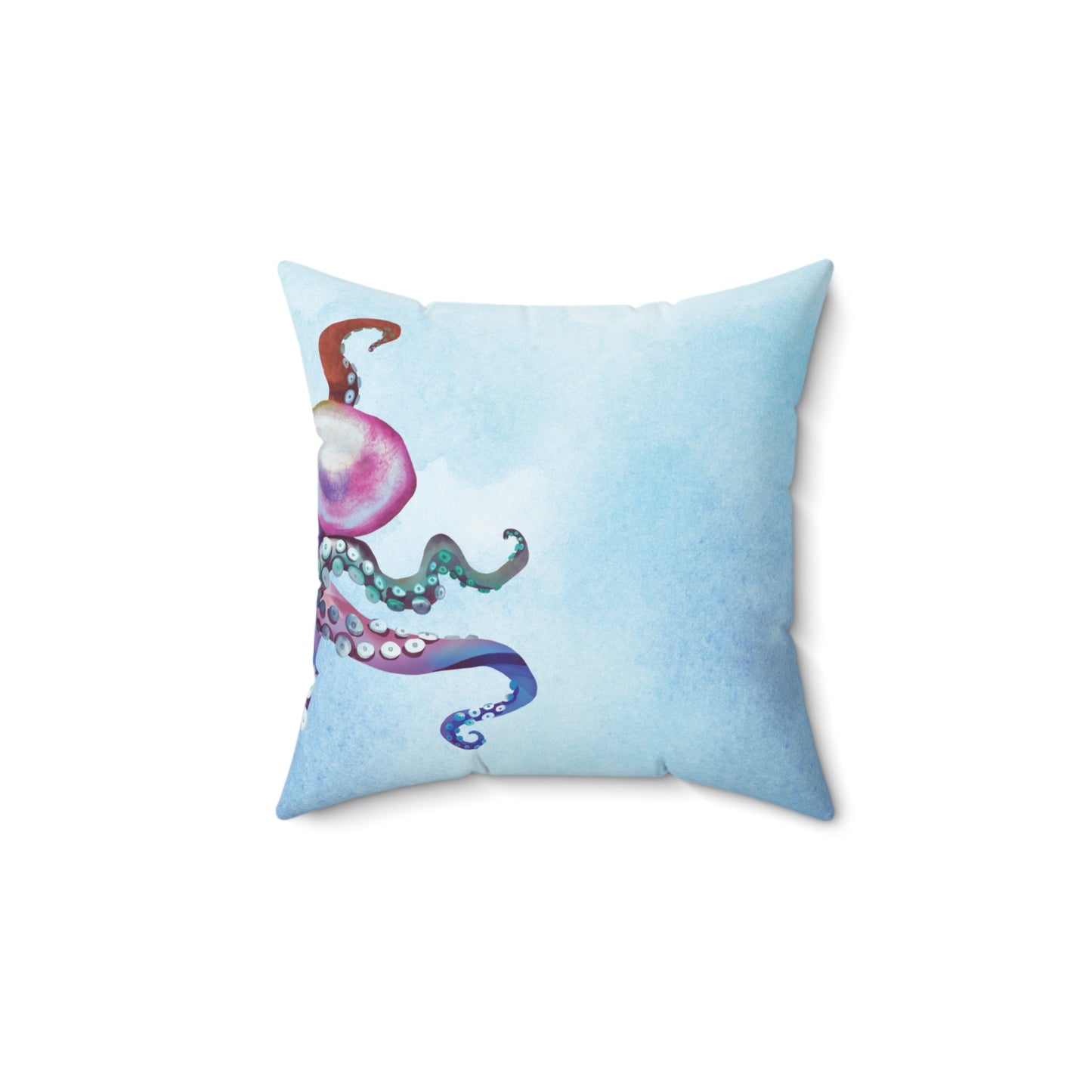 Blue Octopus Throw Pillow