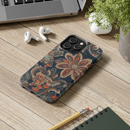 Midnight Paisley Flowers Iphone Tough Case