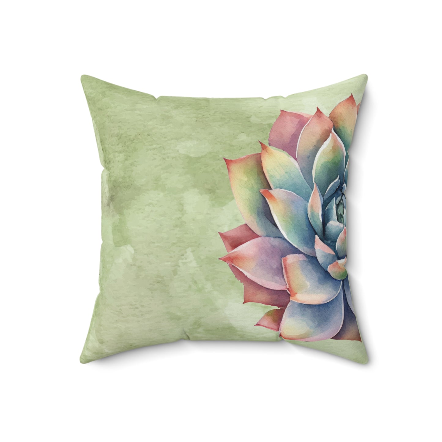 Watercolor Rainbow Succulent Throw Pillow