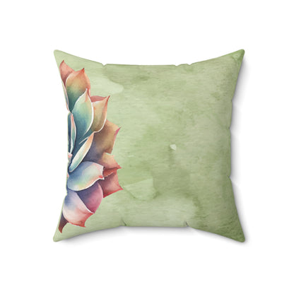 Watercolor Rainbow Succulent Throw Pillow