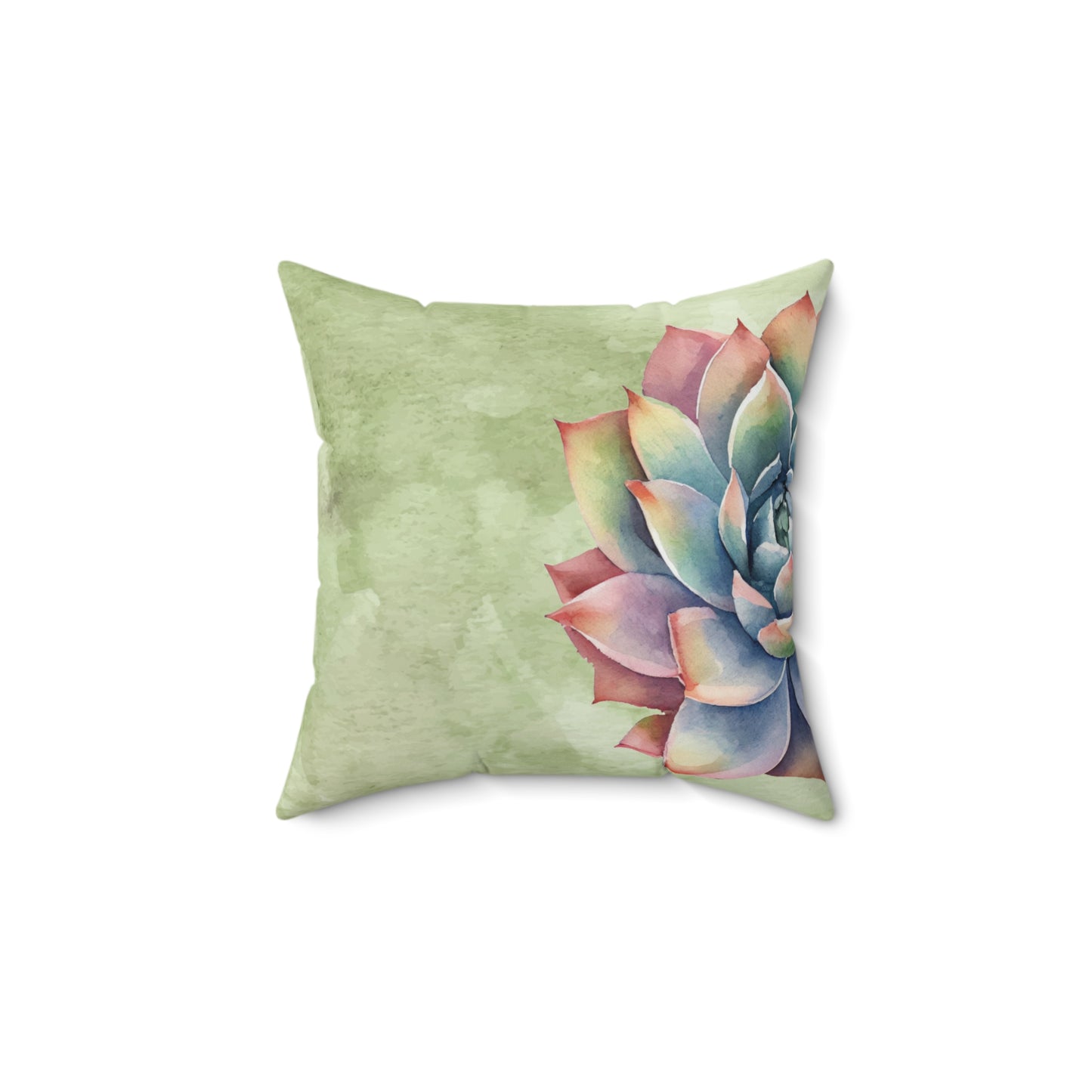 Watercolor Rainbow Succulent Throw Pillow