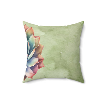 Watercolor Rainbow Succulent Throw Pillow