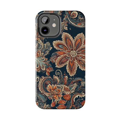 Midnight Paisley Flowers Iphone Tough Case