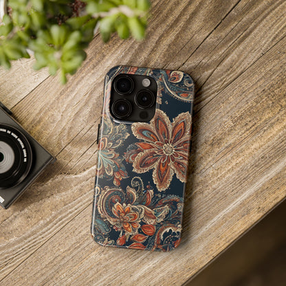 Midnight Paisley Flowers Iphone Tough Case