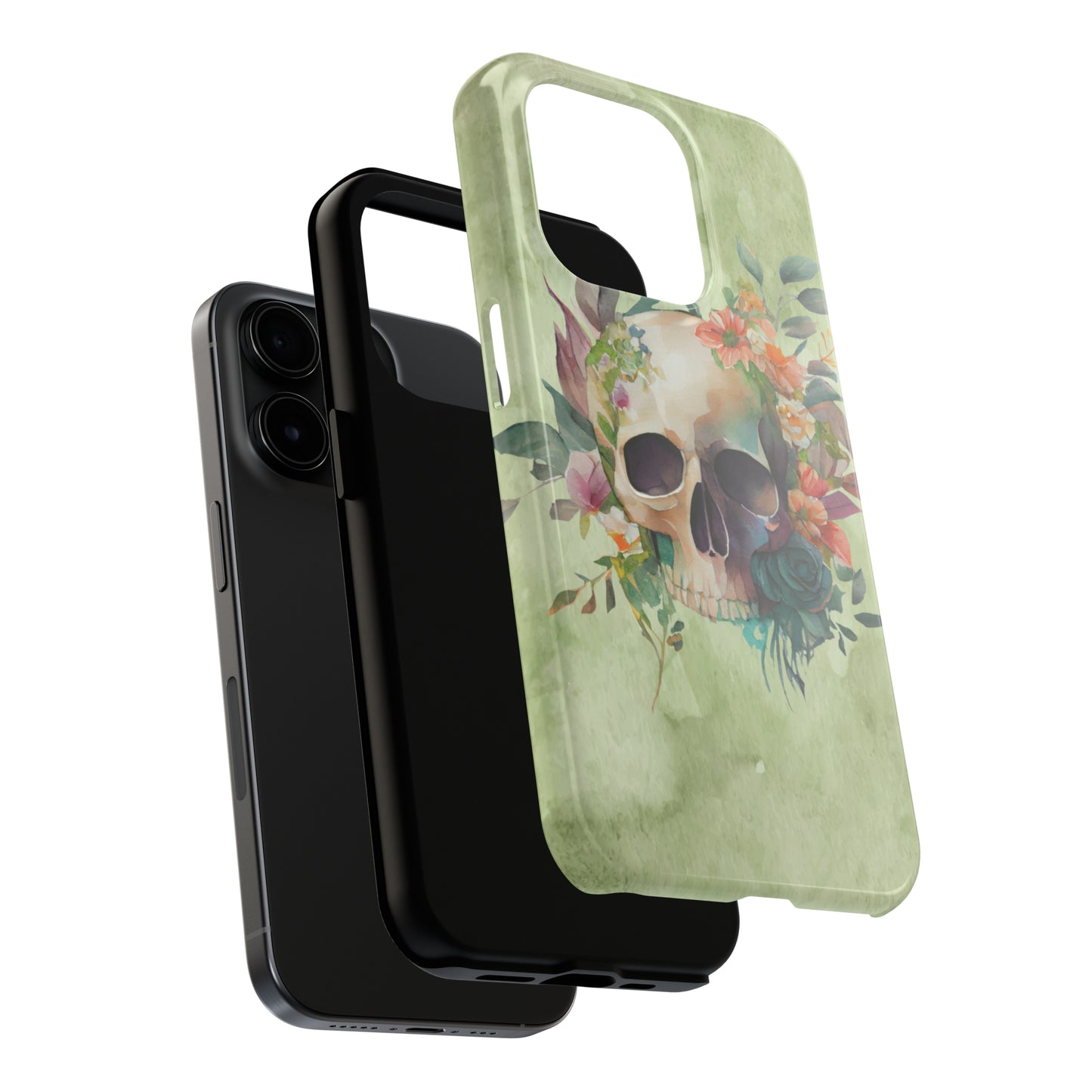 Flowers and Skull IPhone Tough Case