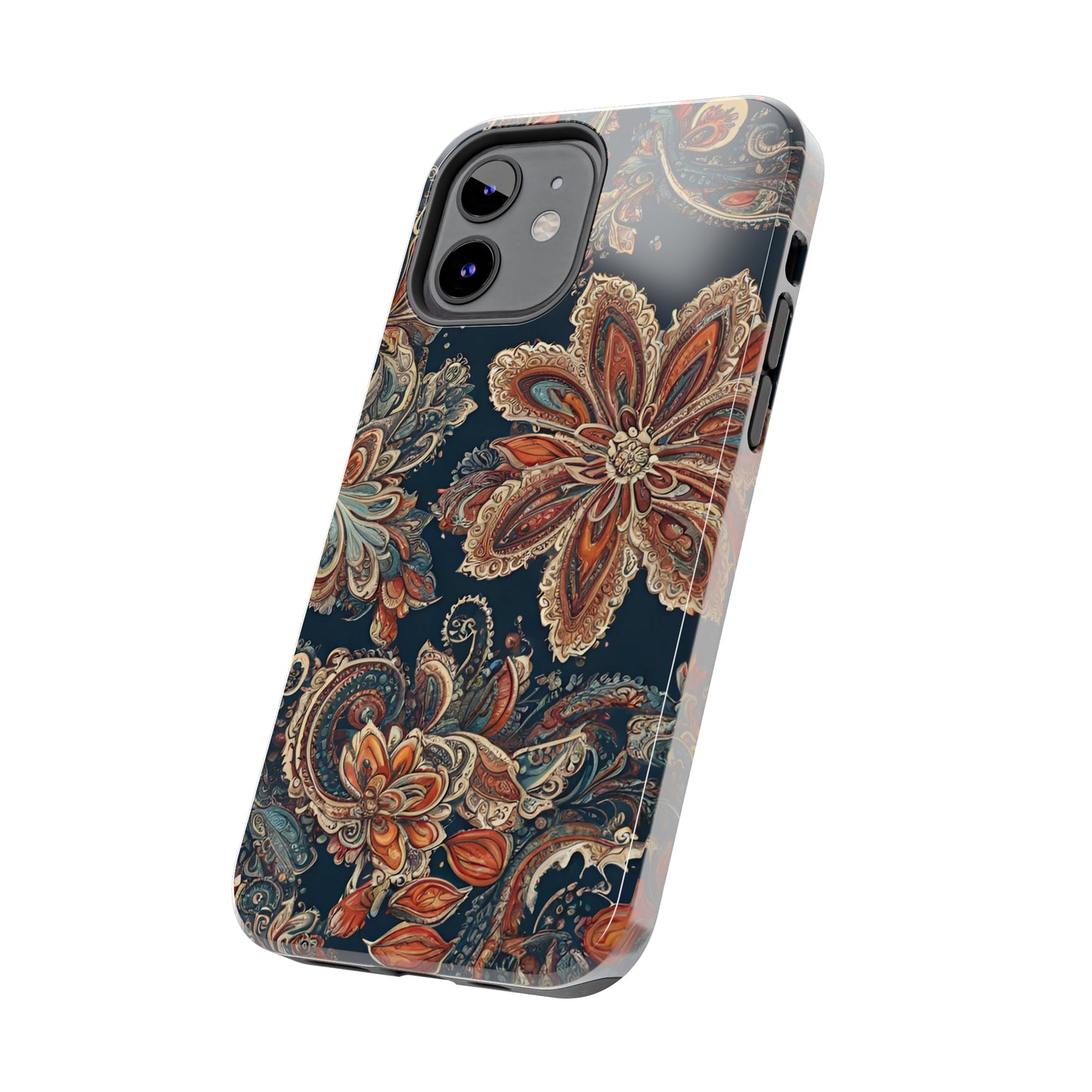 Midnight Paisley Flowers Iphone Tough Case