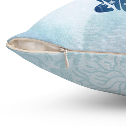 Reversible Sea Shell Throw Pillow