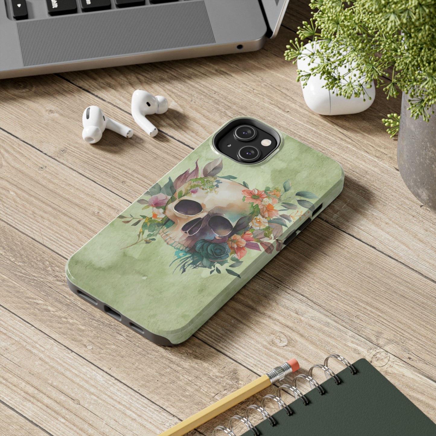 Flowers and Skull IPhone Tough Case