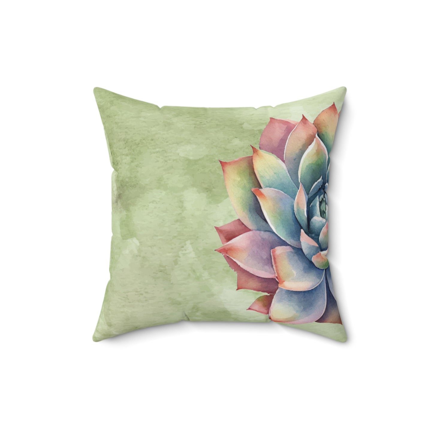 Watercolor Rainbow Succulent Throw Pillow